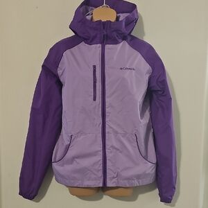 Columbia Girl's Two-Tone Purple Windbreaker Jacket Size 18-20